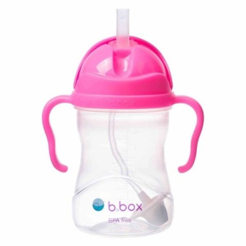 B.BOX Bidon ze słomką 240 ml pink pomegranate