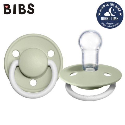 BIBS Smoczek uspokajający DE LUX ONE SIZE SAGE NIGHT