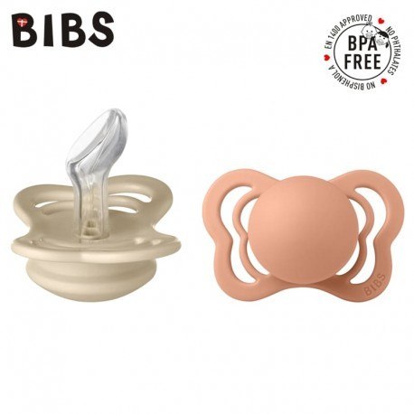 BIBS Smoczek uspokajający COUTURE VANILLA & PEACH M 2-pak