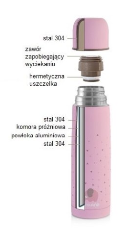 MARKO ML89219 Termos z powłoką 500ml.różowy ażur