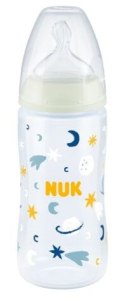 NUK Butelka FC+ 300 ml ze wskaźnikiem temperatury NIGHT smoczek sil. 6-18 M