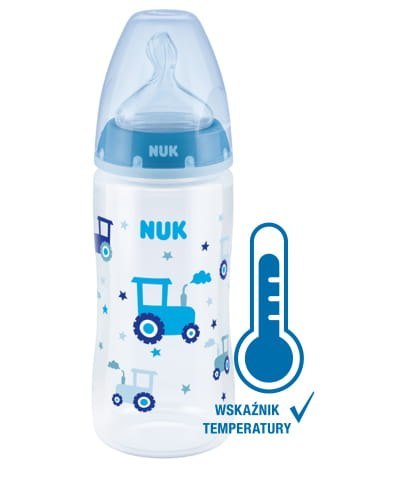 NUK Butelka FC+ PP 300 ml z wskaźnikiem temperatury smoczek silikonowy 0-6 m-cy M