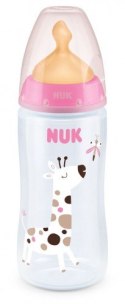 NUK Butelka FC+ PP 300 ml z wskaźnikiem temperatury smoczek lateksowy 0-6 m-cy M