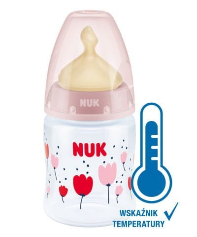 NUK Butelka FC+ PP 150 ml z wskaźnikiem temperatury smoczek lateksowy 0-6 m-cy M