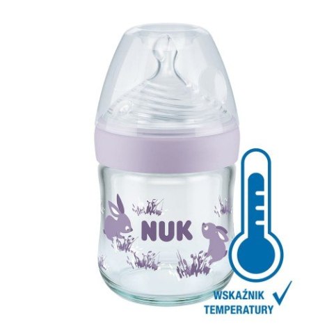 NUK Butelka szklana NATURE SENSE 120 ml z wskaźnikiem temperatury