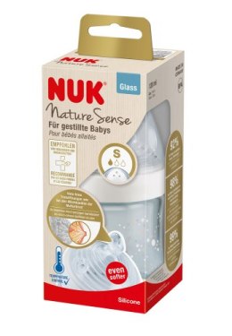 NUK Butelka szklana NATURE SENSE 120 ml z wskaźnikiem temperatury