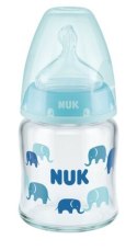 NUK Butelka FC+ szklana 120ml ze wskaźnikiem temperatury smoczek silikonowy 0-6m