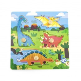 Viga Drewniane puzzle Zwierzęta Dinozaury