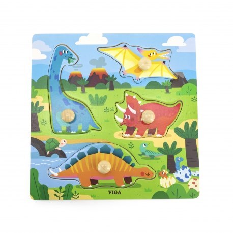 Viga Drewniane puzzle Zwierzęta Dinozaury