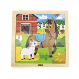 Viga Drewniane Puzzle 9 elem.Konik