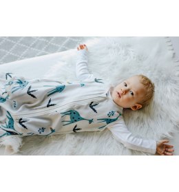 Śpiworek Bambusowy do spania dla dzieci light TOG-0,5 - Niebieskie Żyrafy