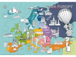 Mapa do kolorowania XXL - Zabytki Europy 4l+ MONUMI Monumi