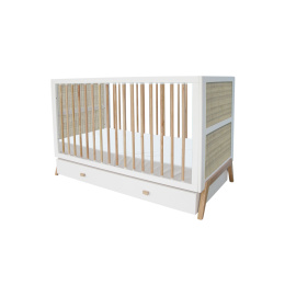 THEOBEBE - łóżeczko niemowlęce MARELIE white&beige 140x70 cm