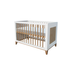 THEOBEBE - łóżeczko niemowlęce NAMI white&beige 120x60cm